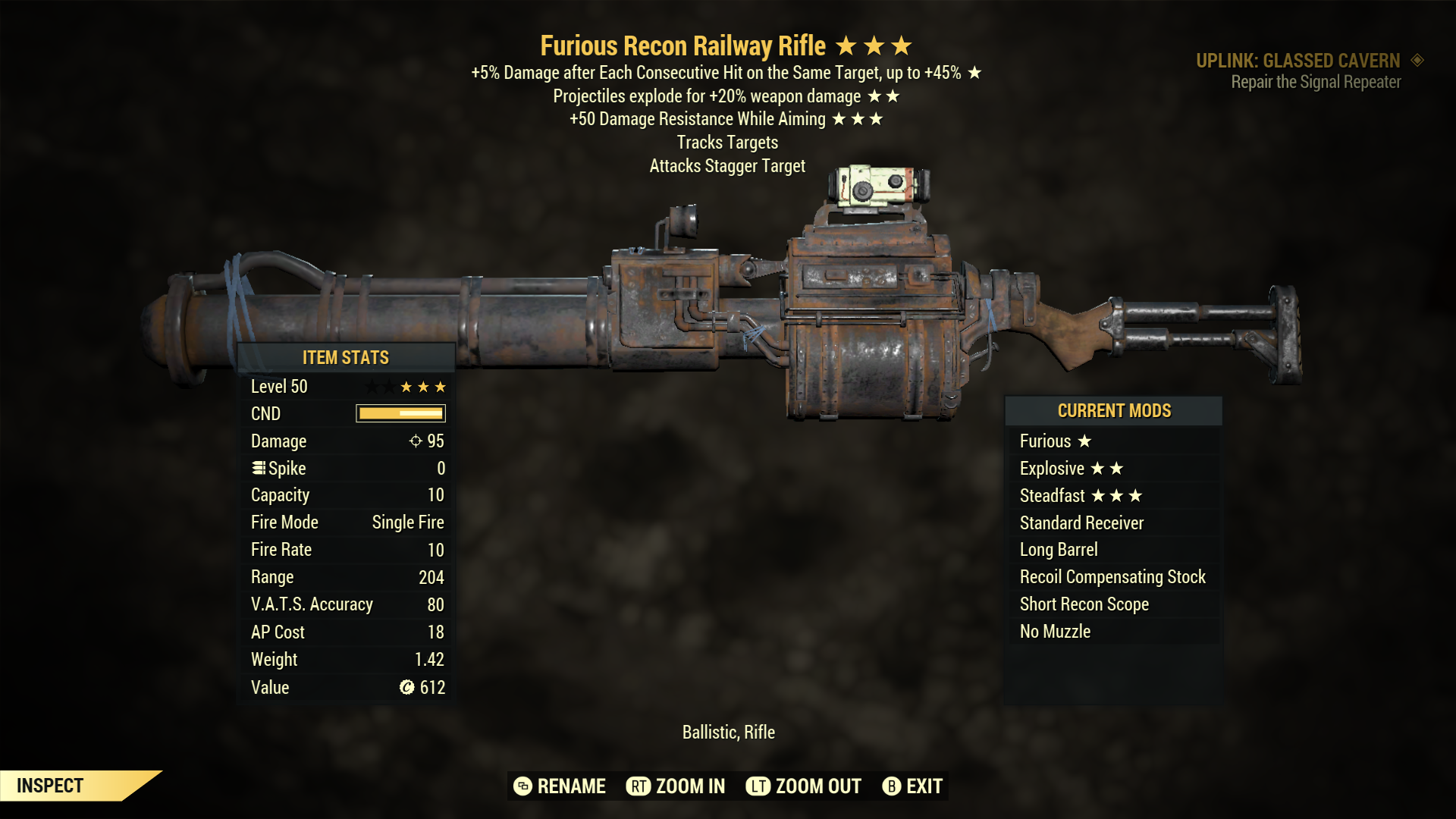 Furious【Explosive + Steadfast】Railway Rifle